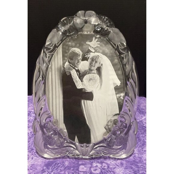 Mikasa Classic Memories Crystal Photo Frame Picture Tabletop 5‎ x 7 Vintage - Picture 1 of 6